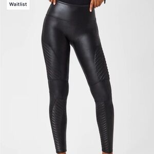 Spanx Faux Leather Moto Leggings Black Small